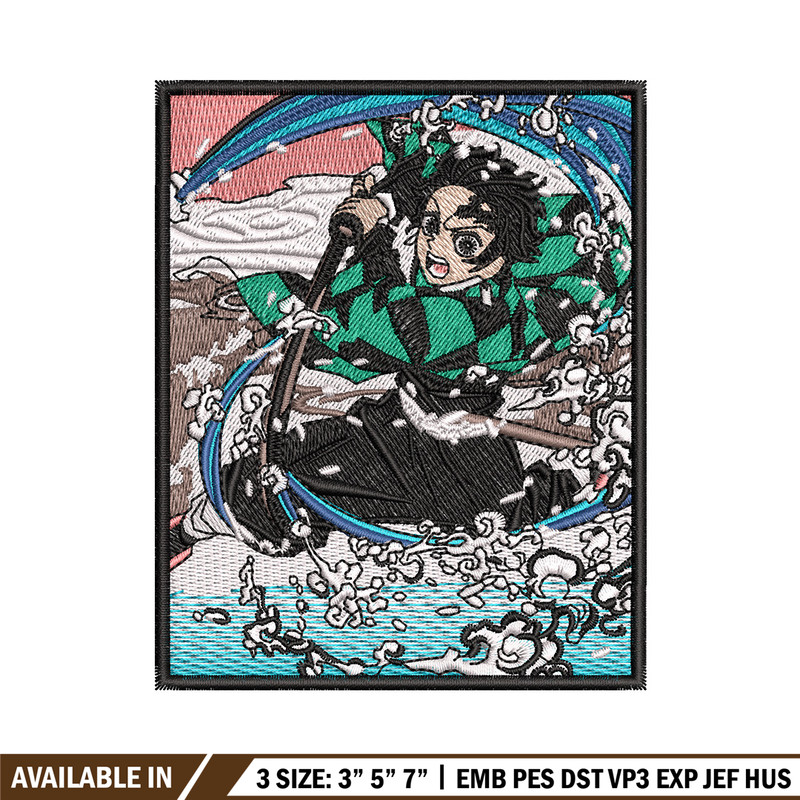 Tanjiro water embroidery design, Tanjiro embroidery, Anime design, Embroidery shirt, Embroidery file, Digital download.jpg