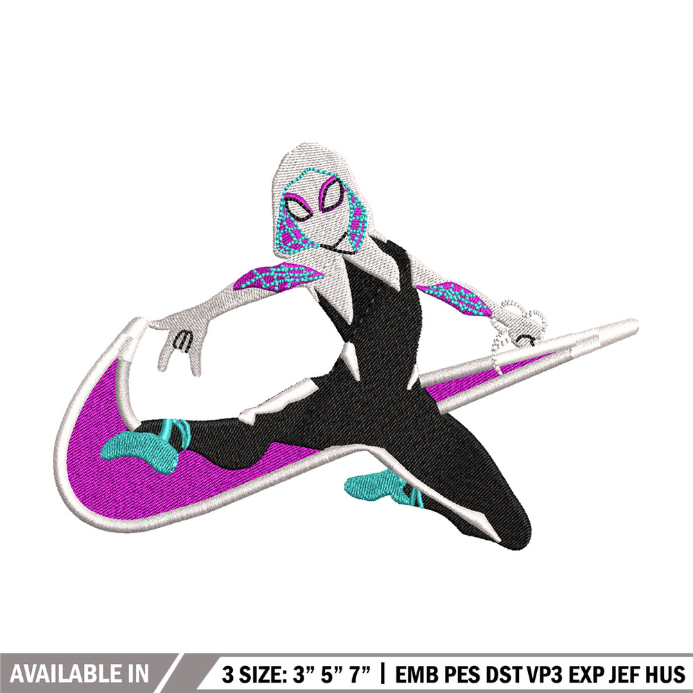 Superhero Nike embroidery design, Nike Spiderwen embroidery, Nike design, movie design, logo shirt, Digital download.jpg