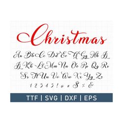 christmas script font, christmas letters svg, holiday font, font with tails, christmas monogram, farmhouse font, digital
