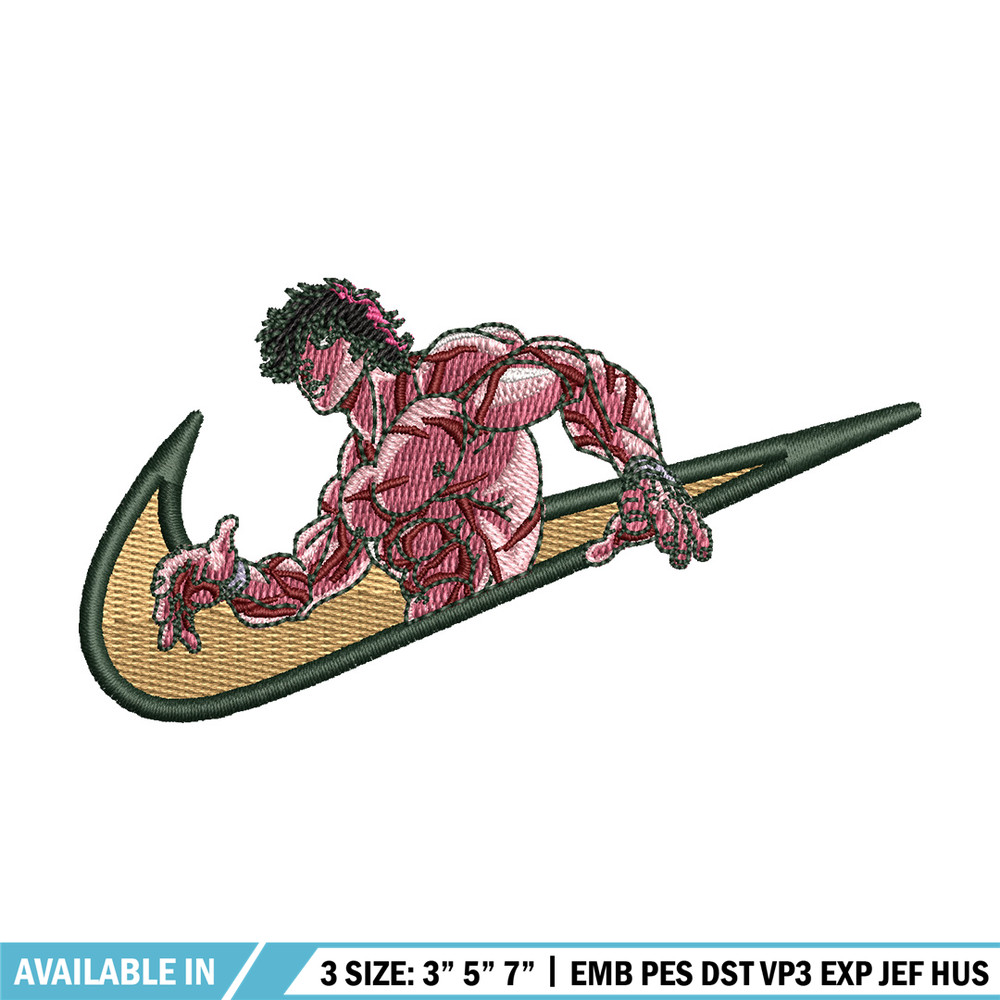 Swoosh baki embroidery design, Baki embroidery, Nike design,Embroidery file, Embroidery shirt, Digital download.jpg