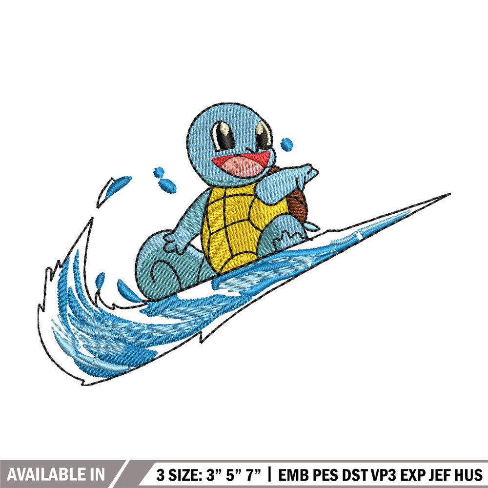 Swoosh squirtle embroidery design, Pokemon embroidery,Anime design,Embroidery file, Embroidery shirt, Digital download.jpg