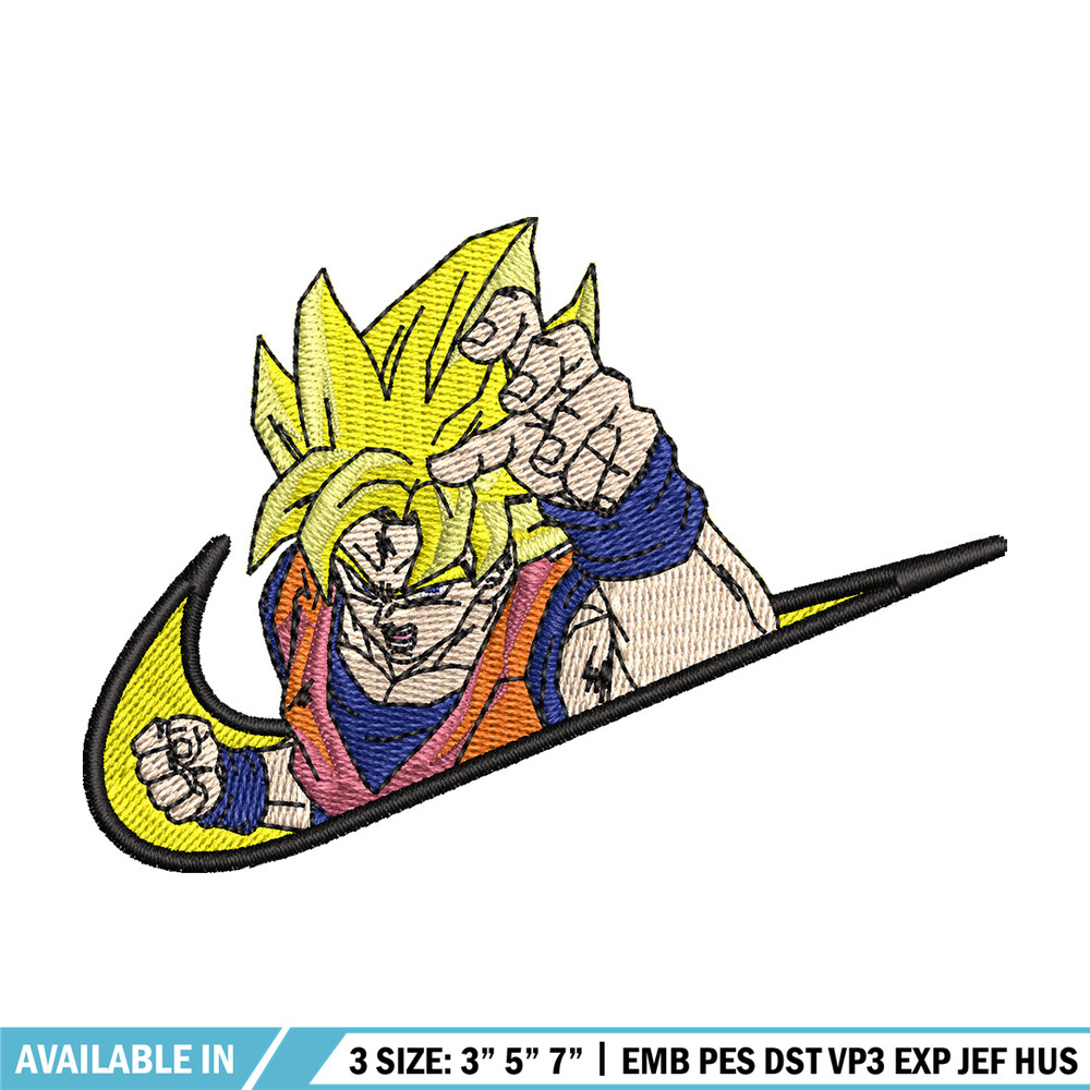 Swoosh goku embroidery design, Dragonball embroidery, Anime design, Embroidery file, Embroidery shirt, Digital download.jpg