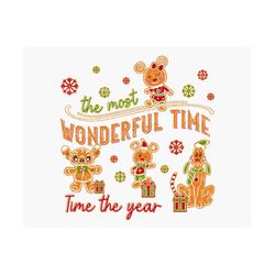 the most wonderful time of the year svg, merry christmas svg, christmas mouse and friends svg, christmas gingerbread svg