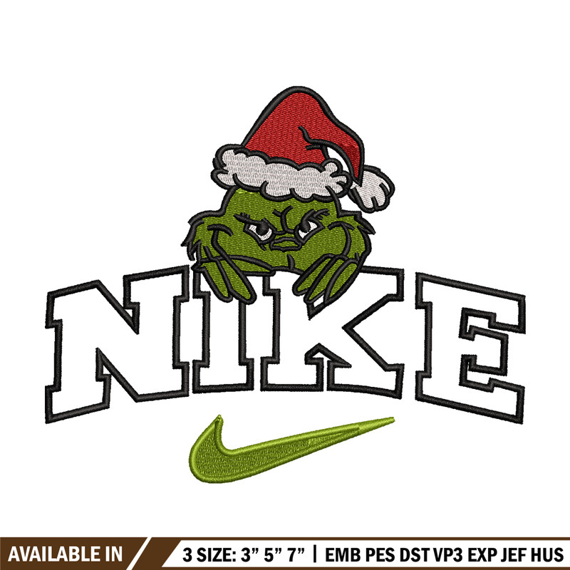 The Grinch Nike embroidery design, The Grinch embroidery, Nike design, Embroidery file, logo shirt,  Instant download..jpg