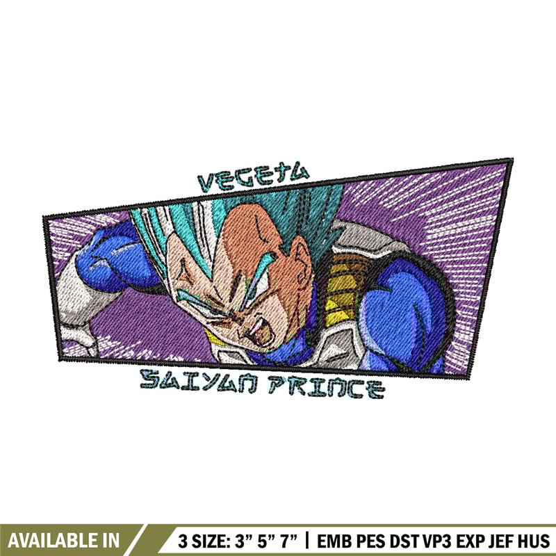 Vegeta blue embroidery design, Dragonball embroidery, Anime design, Embroidery shirt, Embroidery file, Digital download.jpg