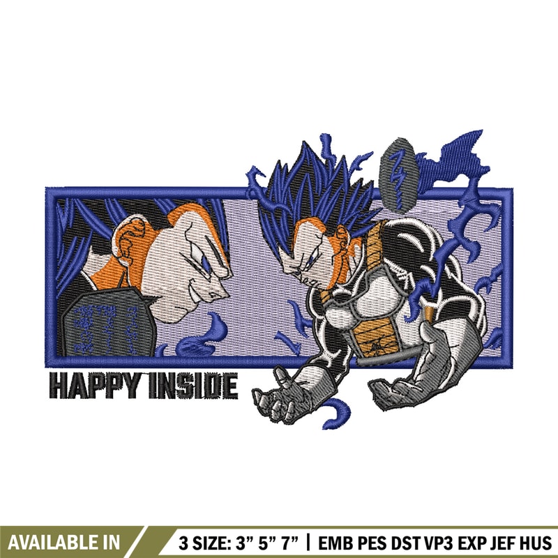 Vegeta ego embroidery design, Dragonball embroidery, Anime design, Embroidery shirt, Embroidery file, Digital download.jpg
