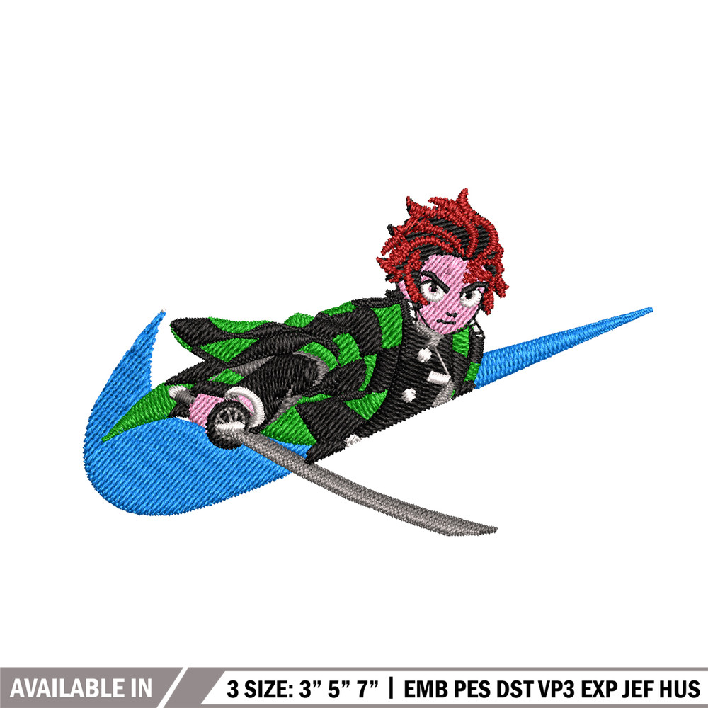 Tanjiro sword Nike embroidery design, Kimetsu no Yaiba embroidery, Nike design, anime design, Digital download.jpg