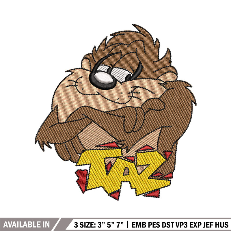 Taz embroidery design, Taz embroidery, Emb design, Embroidery shirt, Embroidery file, Digital download.jpg