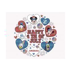 happy 4th of july heart doodle svg, america, july 4th svg, mouse and friends svg, 4th of july svg, american flag svg, in