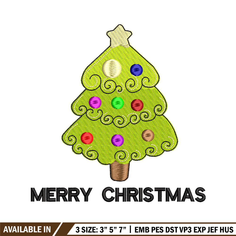 Tree chrismas embroidery design, Chrismas embroidery, Embroidery file, Embroidery shirt, Emb design,Digital download.jpg