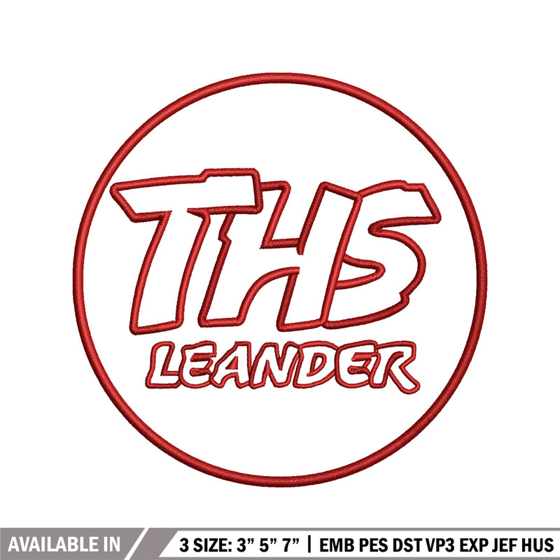 Ths leanderLogo embroidery design, ths leander embroidery, logo design, embroidery file, logo shirt, Digital download..jpg
