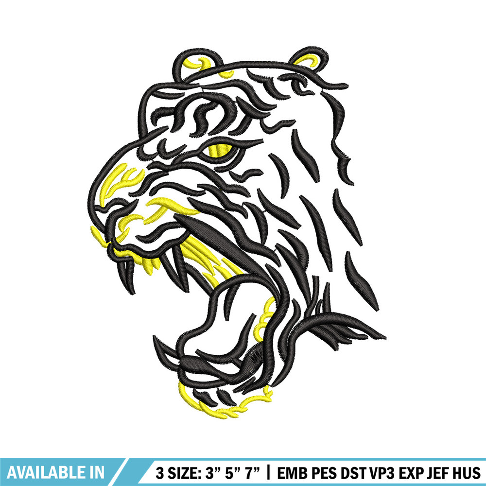 Tiger face embroidery design, Tiger embroidery, Emb design, Embroidery shirt, Embroidery file, Digital download.jpg