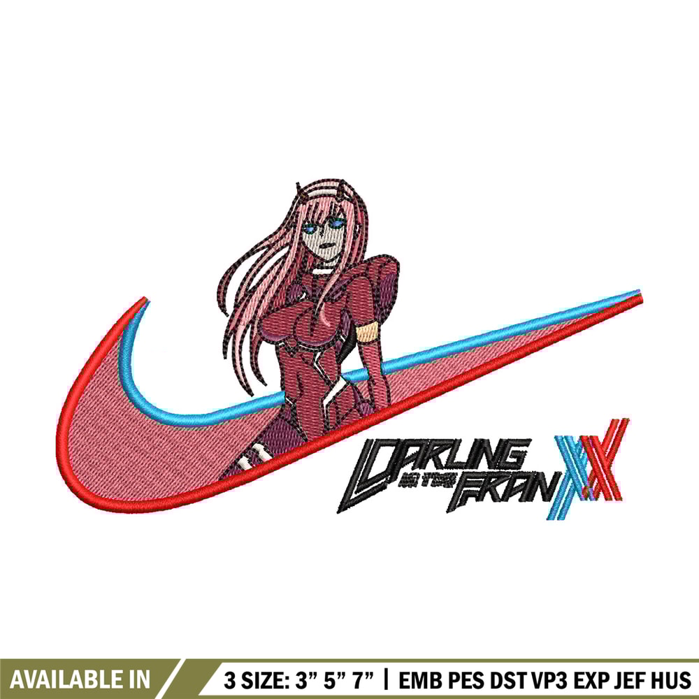 Zero two x nike embroidery design, Zero two embroidery, Nike design, Embroidery shirt, Embroidery file, Digital download.jpg