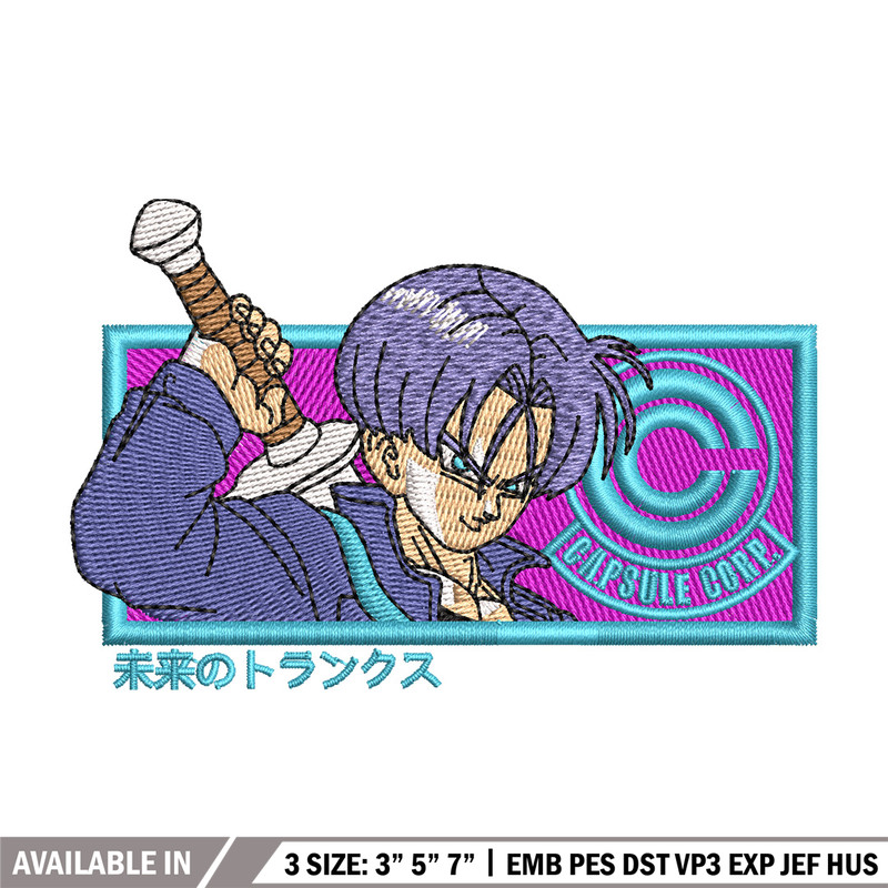 Trunk future embroidery design, Dragonball embroidery, Anime design, Embroidery shirt, Embroidery file, Digital download.jpg