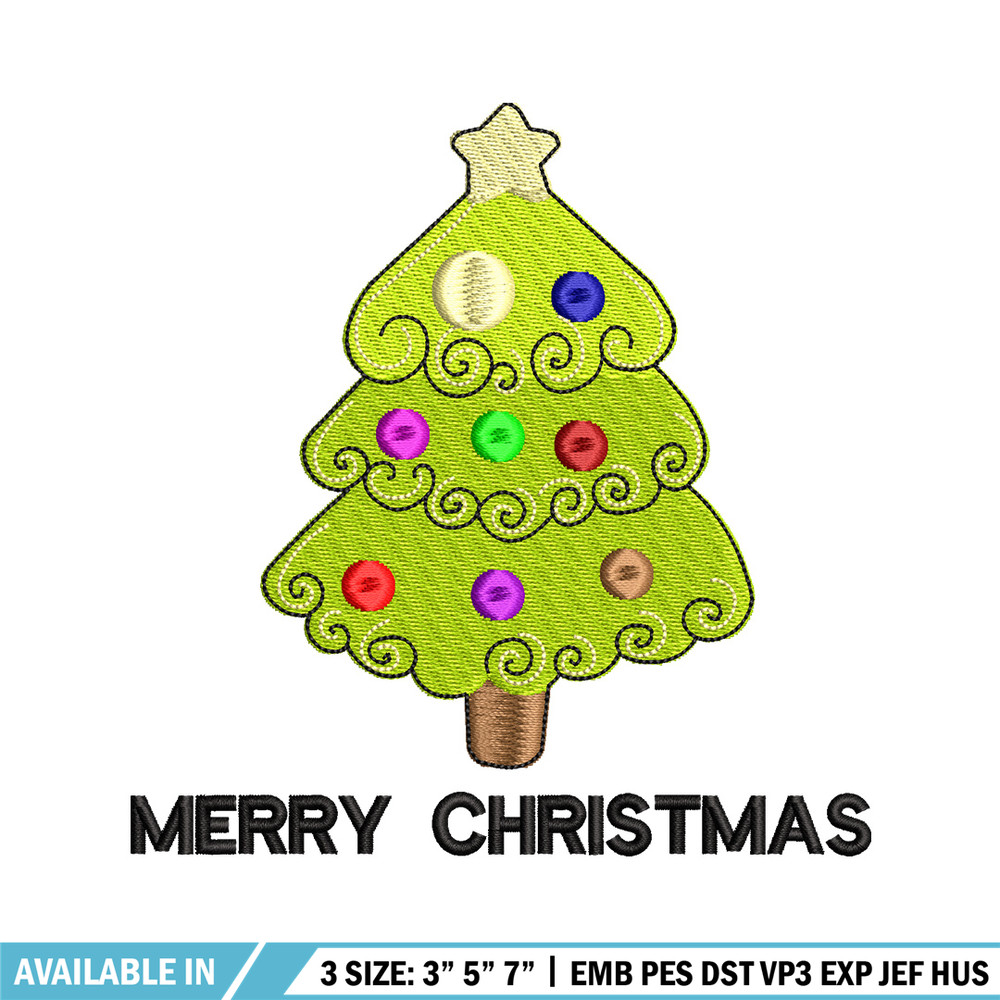 Tree chrismas embroidery design, Chrismas embroidery, Embroidery file, Embroidery shirt, Emb design,Digital download.jpg