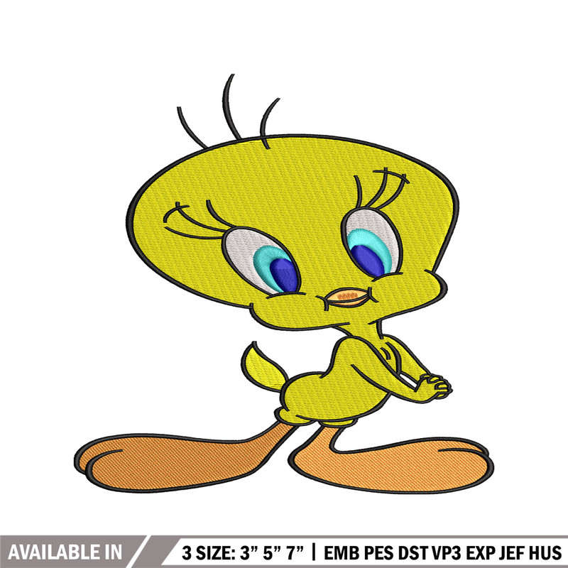 Tweety cartoon embroidery design, Tweety cartoon embroidery, cartoon design, embroidery file, Digital download..jpg