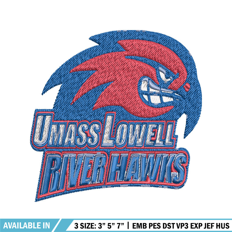 UMass Lowell River Hawks embroidery design, UMass Lowell River Hawks embroidery, logo Sport embroidery, NCAA embroidery..jpg