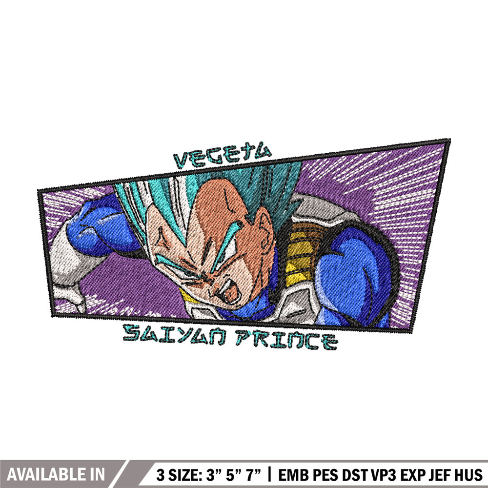 Vegeta blue embroidery design, Dragonball embroidery, Anime design, Embroidery shirt, Embroidery file, Digital download.jpg