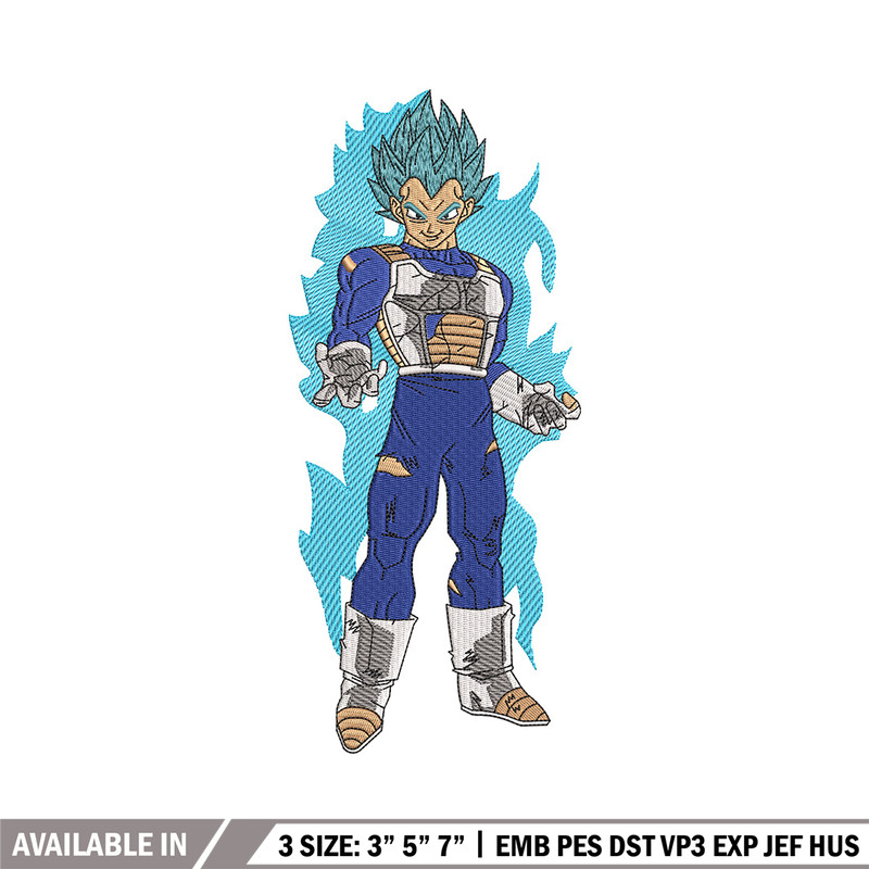 Vegeta blue embroidery design, Dragonball embroidery, Embroidery file, Embroidery shirt, Emb design, Digital download.jpg