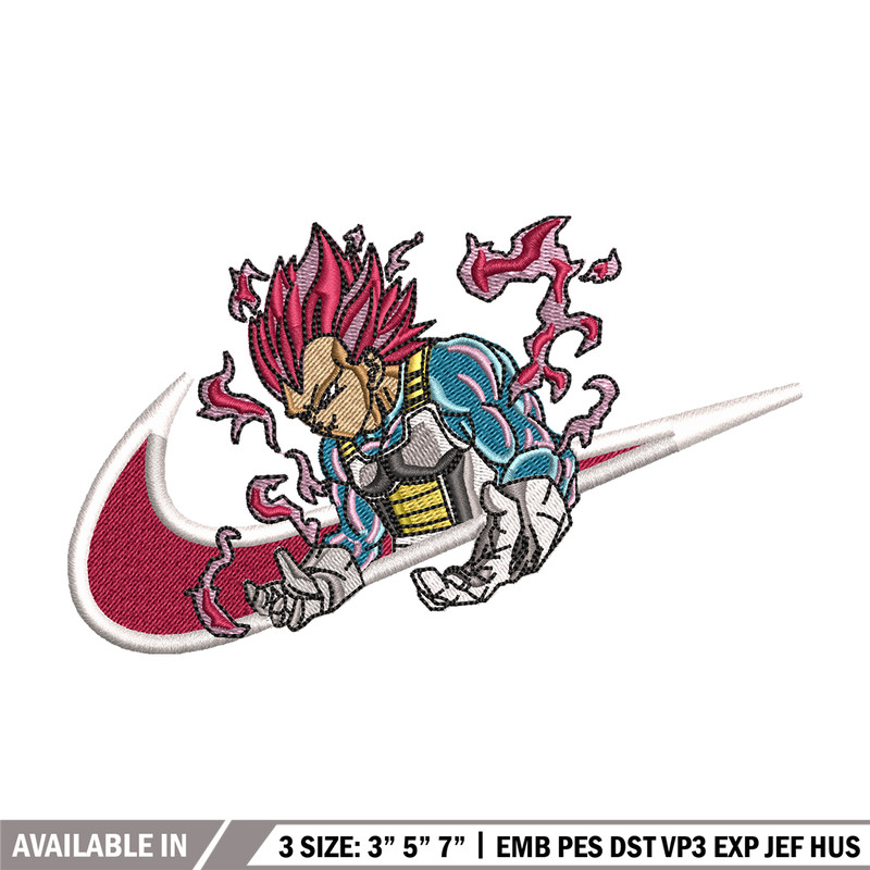 Vegeta Ultra Nike embroidery design, Dragon ball embroidery, Nike design, anime design, anime shirt, Digital download.jpg