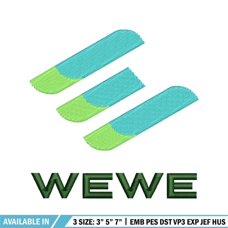 Wewe logo embroidery design, Wewe logo embroidery, logo design, Logo shirt, embroidery file, Digital download.jpg
