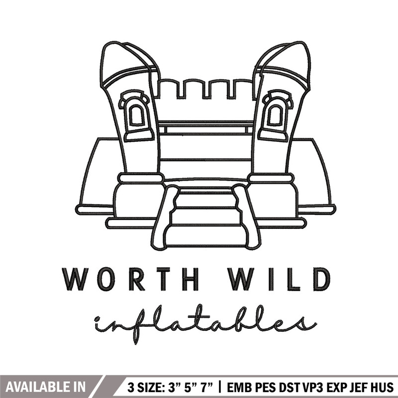 Worth wild embroidery design, Castle embroidery, Emb design, Embroidery shirt, Embroidery file, Digital download.jpg