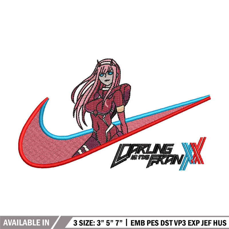 Zero two x nike embroidery design, Zero two embroidery, Nike design, Embroidery shirt, Embroidery file, Digital download.jpg