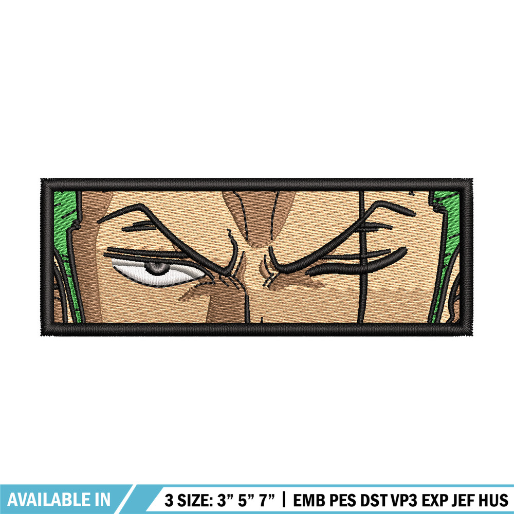 Zoro eyes embroidery design, One piece embroidery, Anime design, Embroidery shirt, Embroidery file, Digital download.jpg