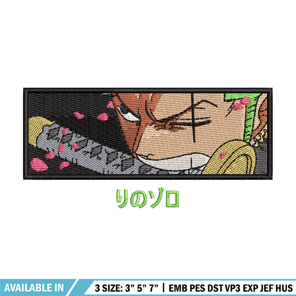 Zoro poster embroidery design, One piece embroidery, Anime design, Embroidery file, Embroidery shirt, Digital download.jpg