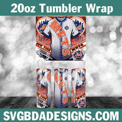 jersey new york mets 20oz tumbler wrap, mlb tumbler wrap, mlb baseball template wrap, new york mets baseball tumbler