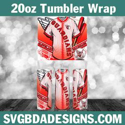 jersey cleveland guardians 20oz tumbler wrap, mlb tumbler wrap, mlb baseball template wrap, cleveland guardians baseball