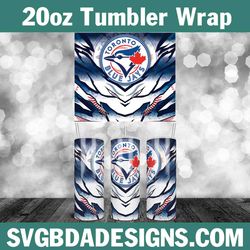 toronto blue jays baseball 20oz tumbler template, mlb tumbler wrap, mlb baseball template wrap, blue jays 20oz baseball