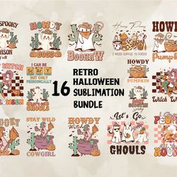 16 Retro Halloween Sublimation Bundle, Halloween Svg, Cute Halloween, Halloween, Halloween Png 15