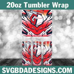 cleveland guardians baseball 20oz tumbler template, mlb tumbler wrap, mlb baseball template wrap,guardians 20oz baseball