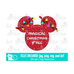 Magical Christmas Yall SVG, Digital Cut Files in svg, dxf, png and jpg, Printable Clipart