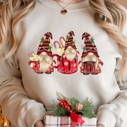 hot cocoa gnome sweatshirt, christmas gnome sweatshirt, cute gnomes sweatshirt, christmas family gift, funny family chri