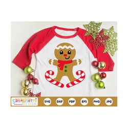gingerbread man candy cane svg, christmas cut file for silhouette and cricut