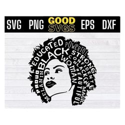 educated powerful proud melanin black woman strong confident black history month svg png eps dxf