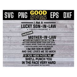 lucky son-in-law i have a freaking awesome mother-in-law svg png eps dxf file for cricut