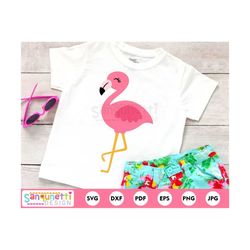 flamingo svg, pink flamingo summer cutting file, beach and tropical instant download for cricut and silhouette