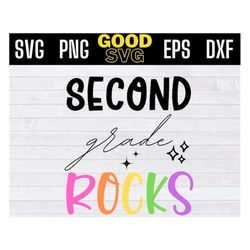 second grade rocks svg, 2nd grade rocks svg, 2nd grade back to school svg png eps dxf