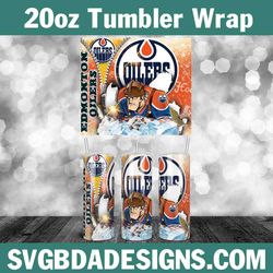 edmonton oilers tumbler template 20oz, 20oz nhl tumbler wrap, nhl hockey template wrap, edmonton oilers hockey tumbler
