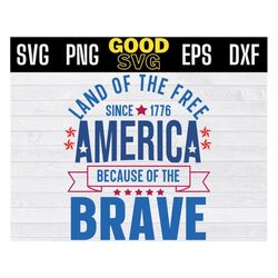 america land of the free because of the brave svg, land of the free svg, 4th of july svg, fourth of july svg, patriotic