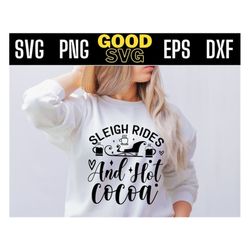 sleigh rides and hot cocoa svg files for cricut | funny christmas weather svg
