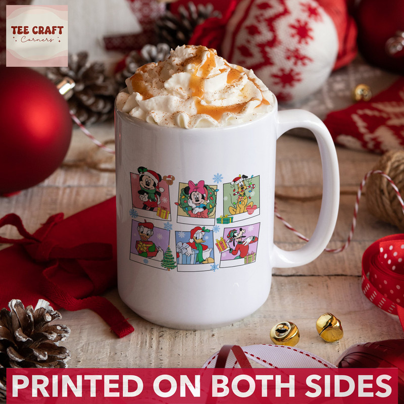 Disney Mickey and Friends Christmas Mug, Retro Disney Christmas Mug, Christmas Family Mug, Christmas Secret Gifts, Disney Holiday Fan Gifts - 2.jpg