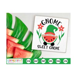 gnome sweet gnome svg, watermelon fruit cut file, png jpg dxf svg, cricut and silhouette, instant download