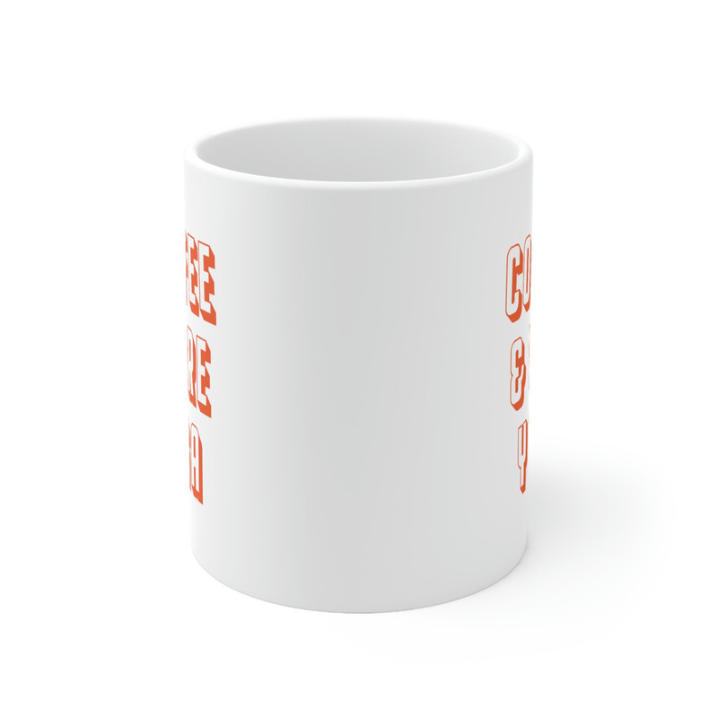 Coffee & Fire Yoga 11oz White Ceramic Coffee Mug for Yoga Gift, Yoga Lovers, Hot Yoga, Yogi Gifts - 2.jpg