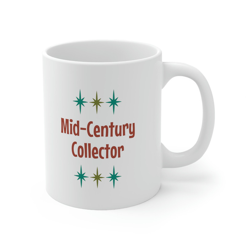 Mid-Century Collector 11oz White Ceramic Coffee Mug for Mid-Century Collectors, Mid-Century Furniture Collector, Mid-Century Modern Decor - 3.jpg
