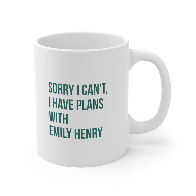 Sorry I Can't I Have Plans With Emily Henry 11oz White Ceramic Coffee Mug Emily Henry Gift, Book Reader Gift, SMUT Reader, Book Lover Gift - 3.jpg