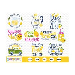 lemon clipart, lemon svg bundle, lemonade clip art, vector clipart, instant download
